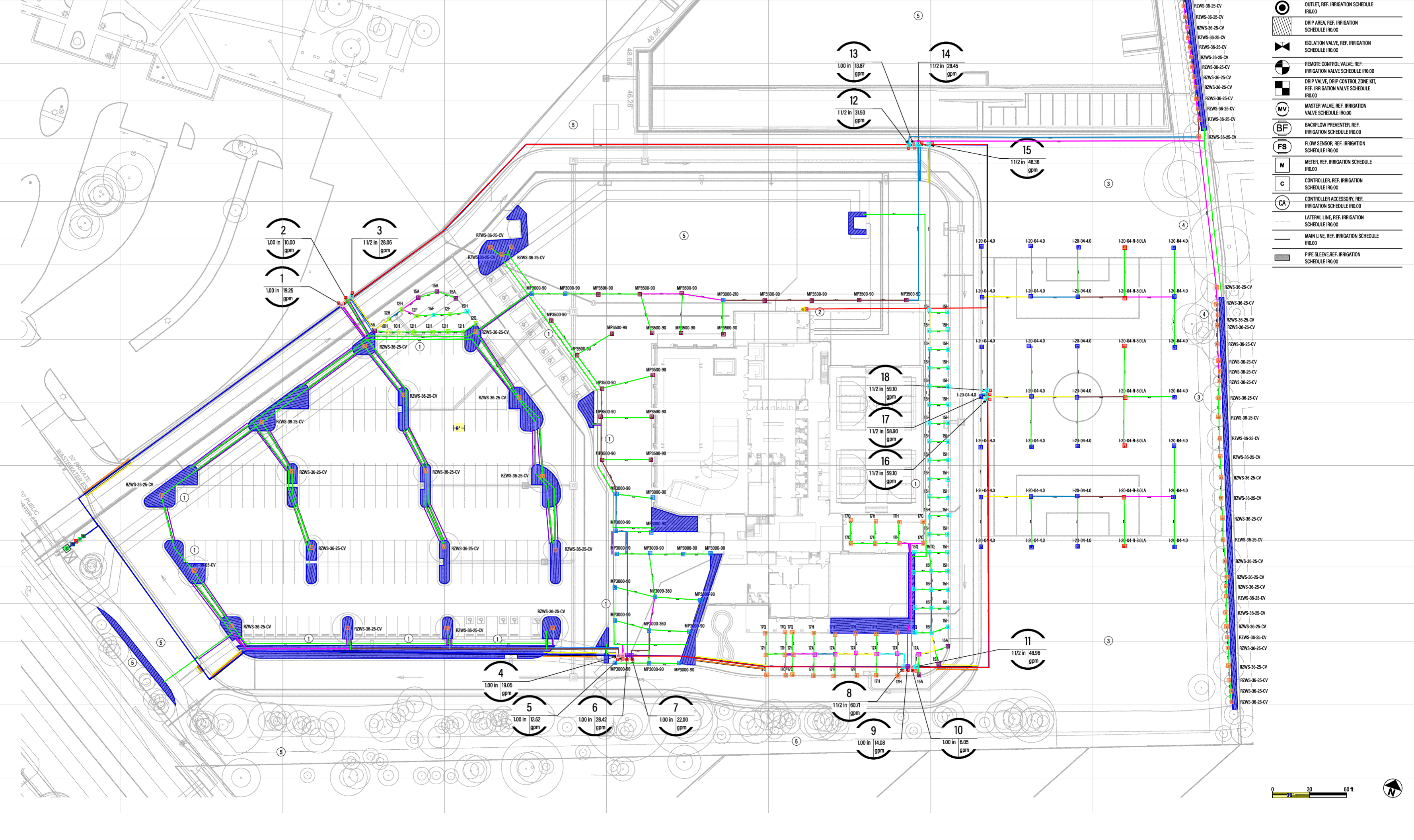 Irrigation Takeoffs and Designs takeoff plan